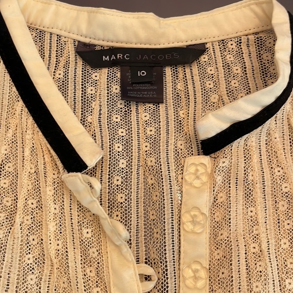 Marc Jacobs Vintage Lace shirt with black velvet trim - Picture 3 of 12